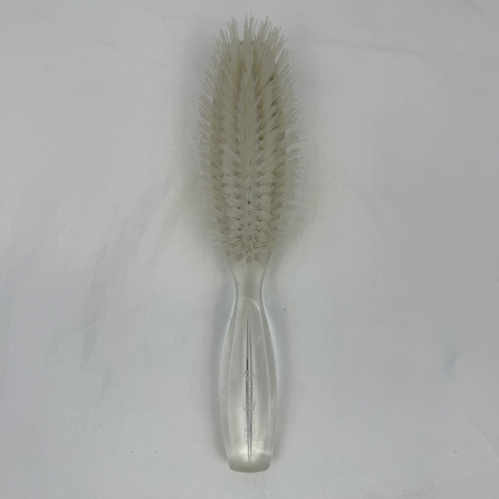 Vintage Empire Lucite Nylon Hair Brush Clear Transparent Made in USA 9 Inch